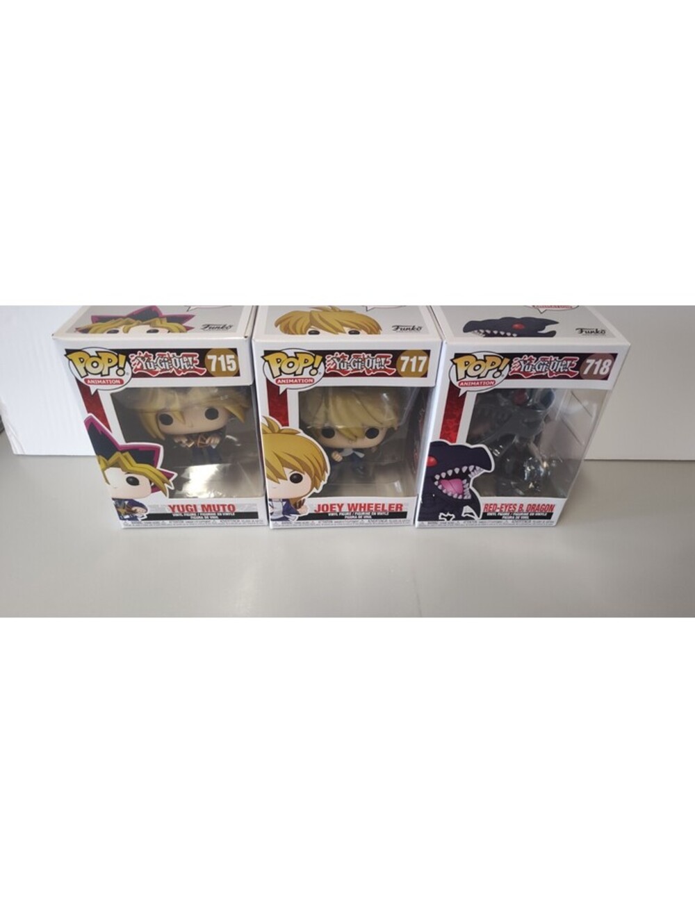 Funko Pop Yu-Gi-Oh Lot of 3 Yugi Muto 715 Joey Wheeler 717 Red-Eyes Dragon 718